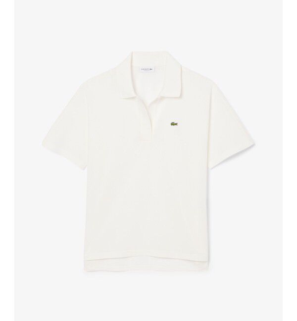 LACOSTE「サイドスリット スキッパーネック ドレープポロシャツ」|ポロシャツ|