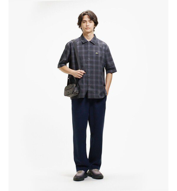 LACOSTE「リネンブレンドオープンカラーオンブレチェックシャツ」|シャツ・ブラウス|