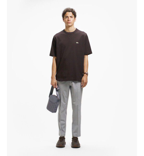 LACOSTE「L.12.12アレンジ ガゼット付き鹿の子地 半袖Tシャツ」|Tシャツ・カットソー|