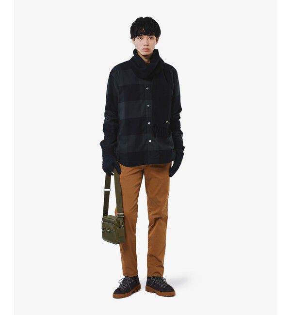 LACOSTE「ナイロン&times;ダンボールニットコンビグローブ」|手袋|