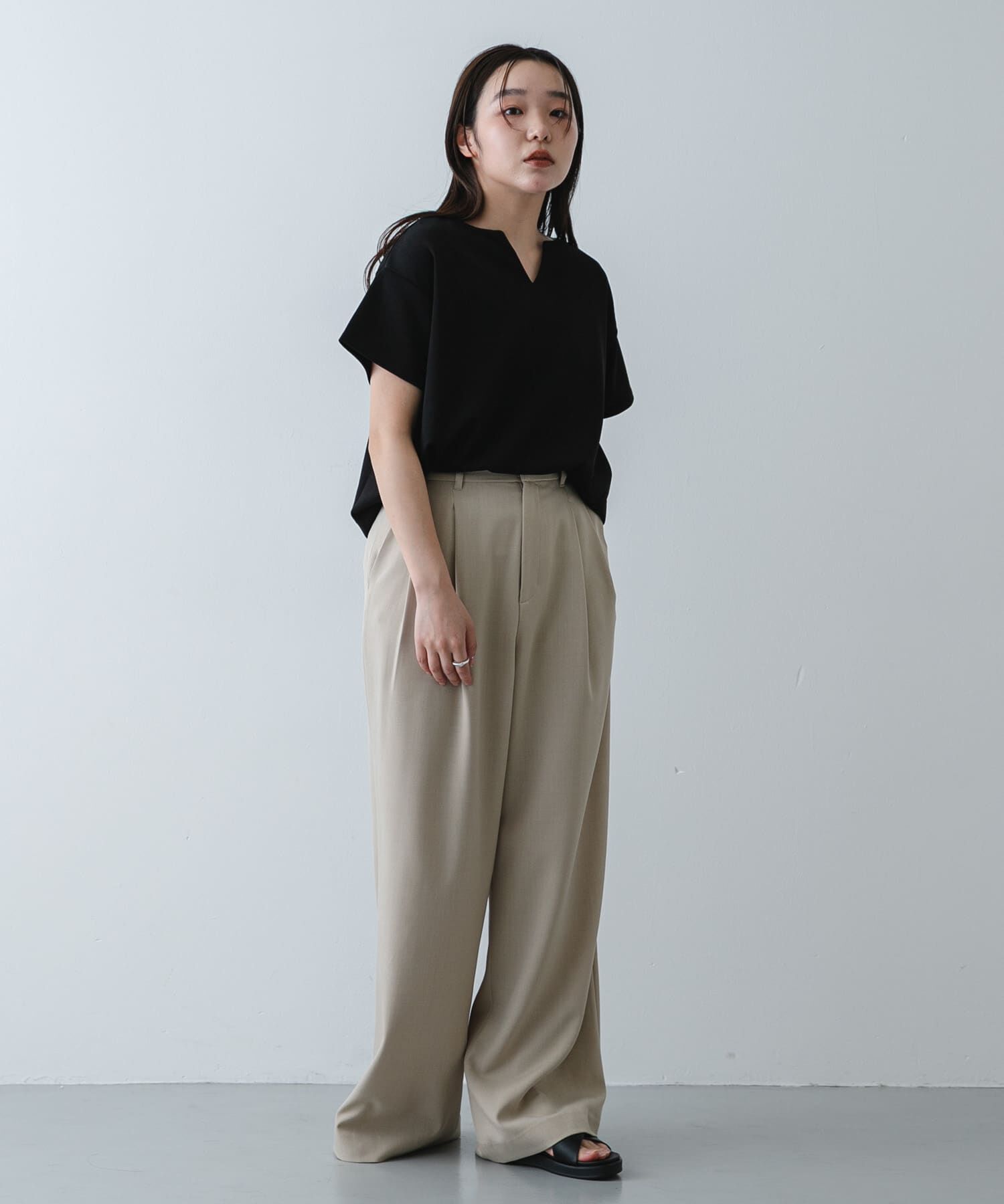 SENSE OF PLACE by URBAN RESEARCH「キーネックミラノリブTシャツ」|Tシャツ・カットソー|