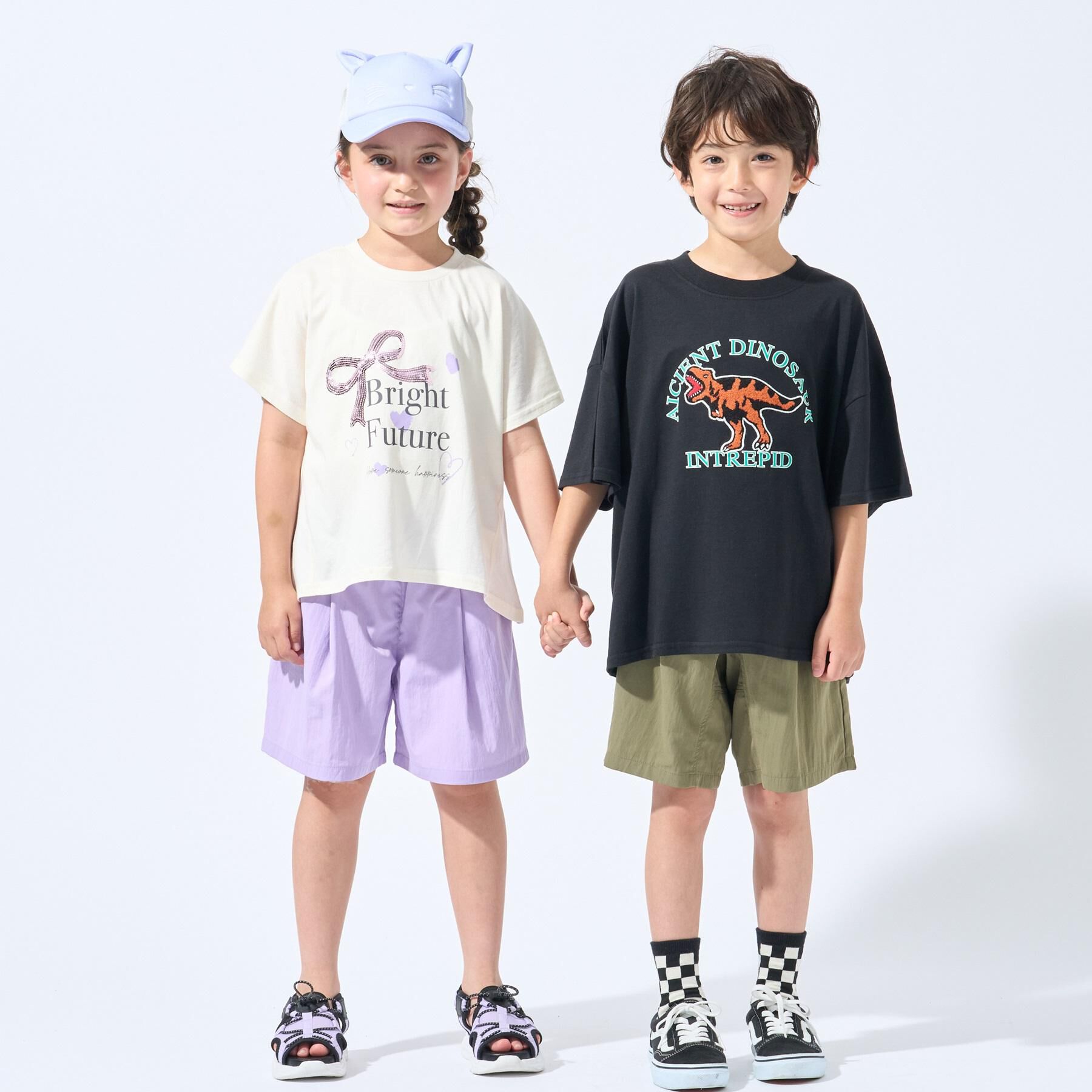 SHOO･LA･RUE「【100-150cm/ひんやり】スパンコールモチーフTシャツ」|Tシャツ・カットソー|
