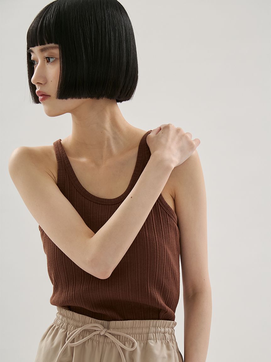 emmi atelier「カップインランダムテレコタンクトップ」|タンクトップ|