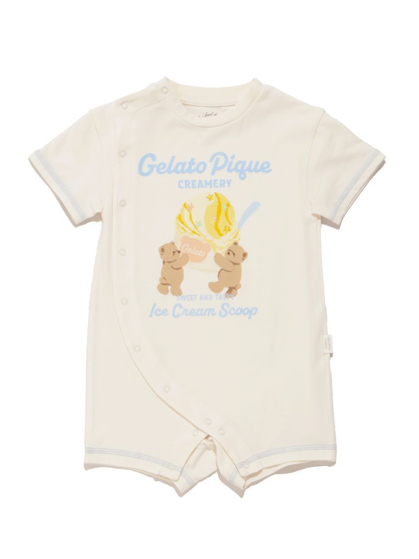 GELATO PIQUE KIDS & BABY「【BABY】【接触冷感】アイスクリームベアワンポイントロンパース」|ロンパース|
