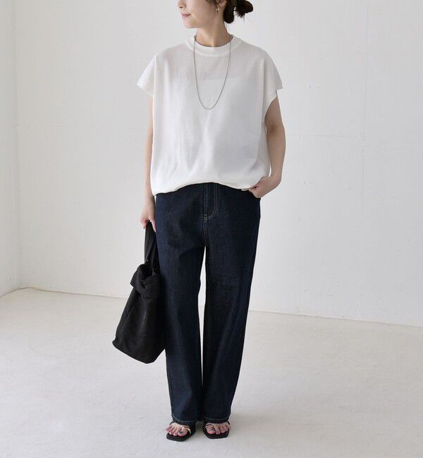 quaranciel「《予約》quaranciel:〈手洗い可能〉ドロスト フレンチスリーブ シアー ニット プルオーバー」|ニット・セーター|