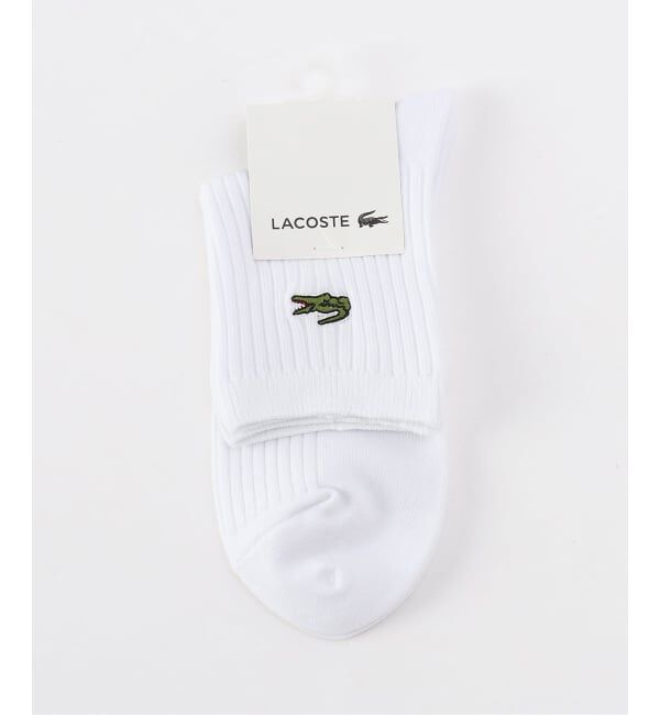 U by SPICK&SPAN「LACOSTE / ラコステE 3x2 RIB CREW SOCKS」|ソックス|ホワイト