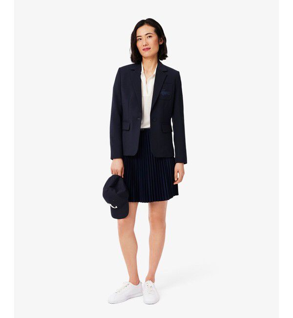 LACOSTE「サイドスリット スキッパーネック ドレープポロシャツ」|ポロシャツ|