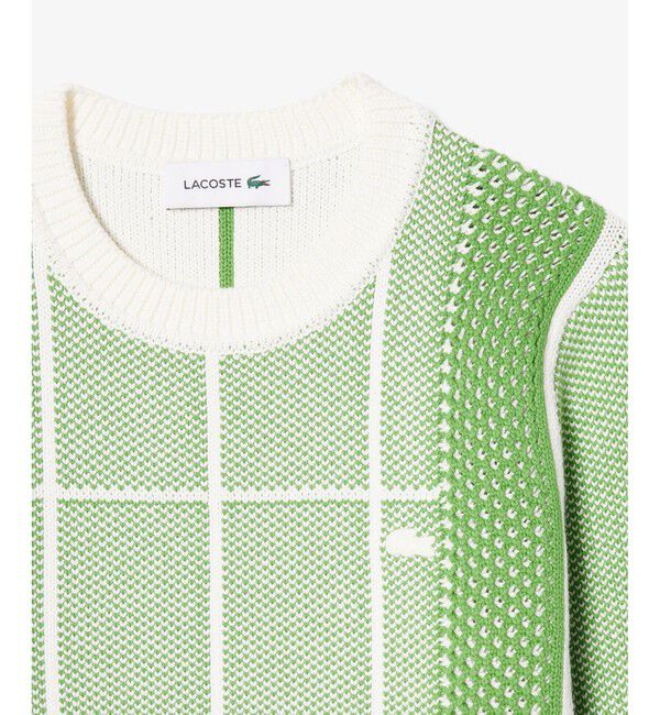 LACOSTE「テニスコートジャカードニットセーター」|ニット・セーター|