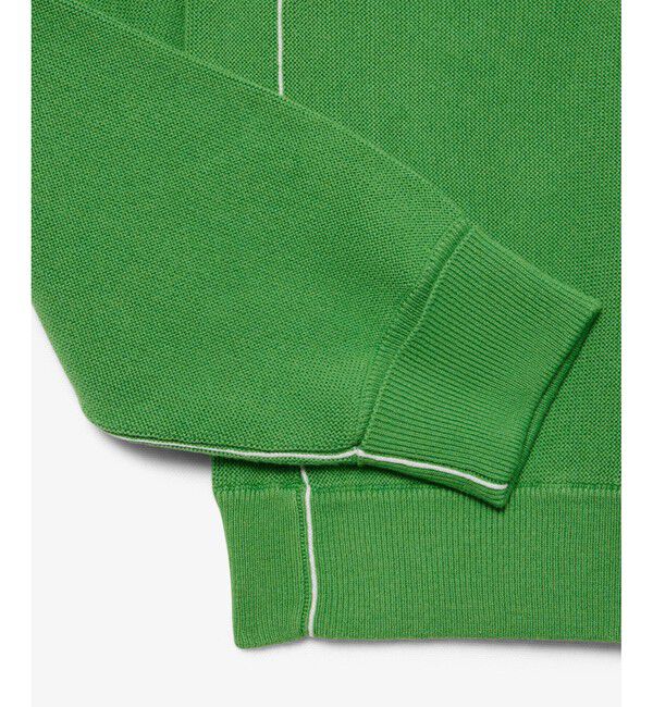 LACOSTE「配色シームライン Vネックショートニットカーディガン」|カーディガン|