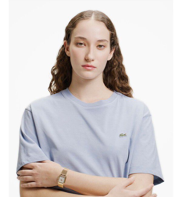 LACOSTE「クロップド丈 ピグメントダイTシャツ」|Tシャツ・カットソー|