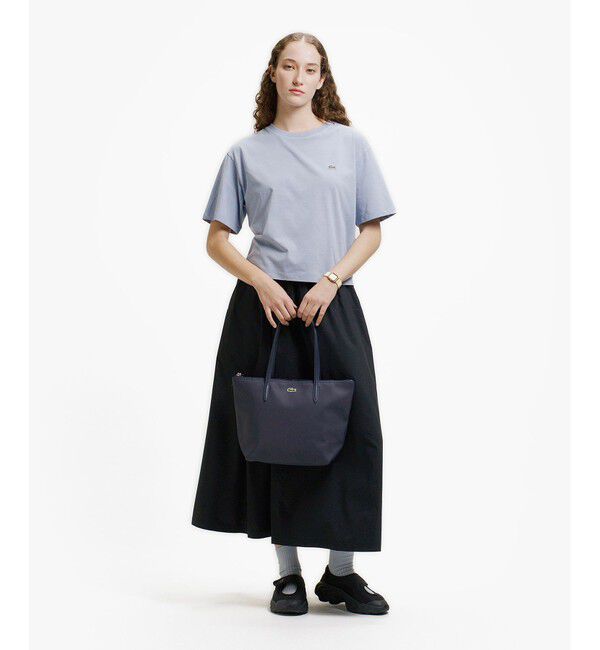 LACOSTE「クロップド丈 ピグメントダイTシャツ」|Tシャツ・カットソー|