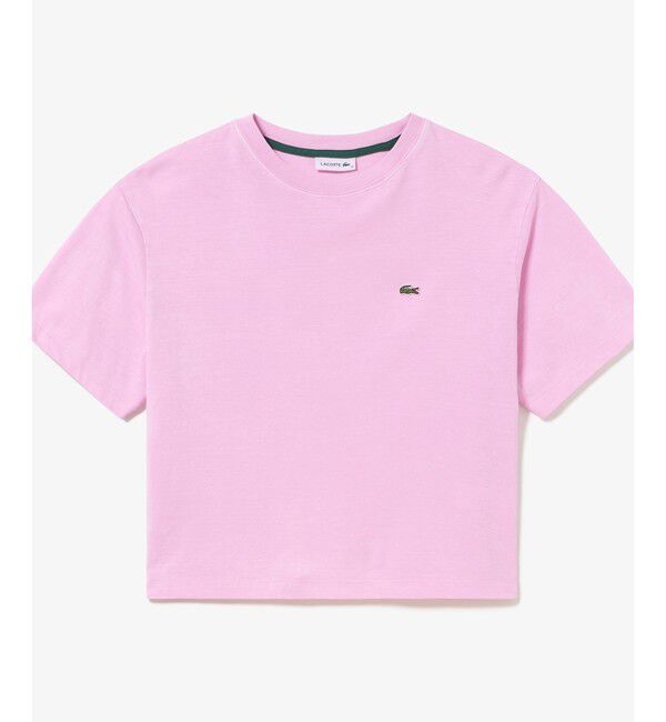 LACOSTE「クロップド丈 ピグメントダイTシャツ」|Tシャツ・カットソー|