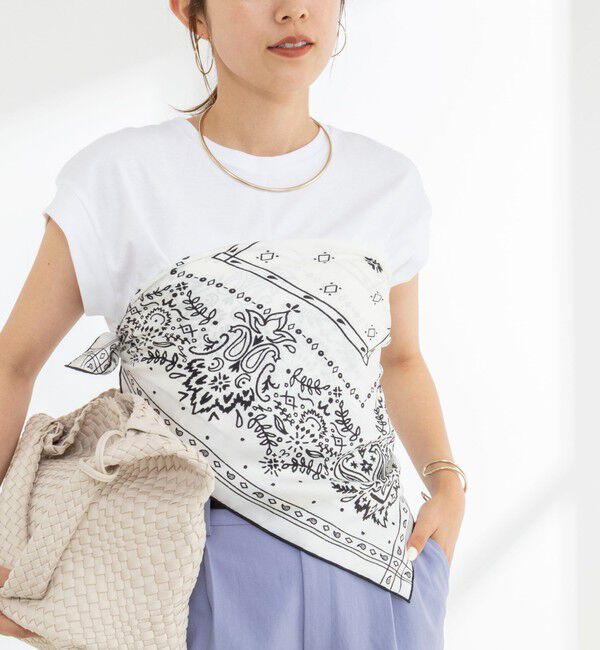 NOLLEY'S「《ノーリーズオリジナル美容Tシャツ》シルクアミノ酸加工オーバーノースリーブ」|Tシャツ・カットソー|ホワイト