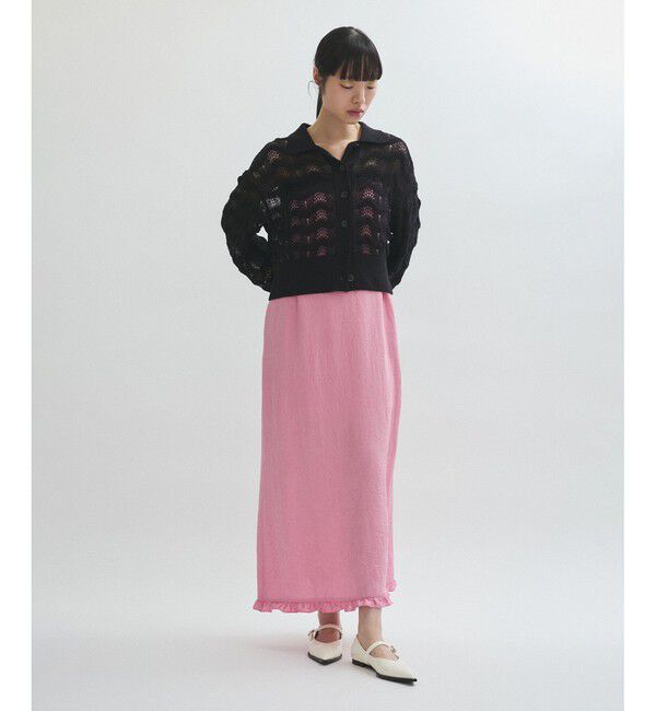 ADAM ET ROPE'「レースニットカーディガン」|カーディガン|