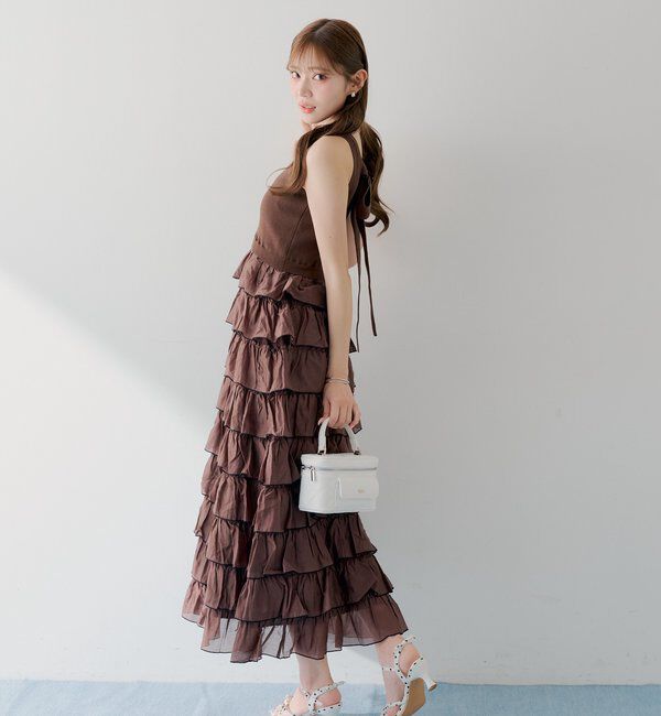  「【SALON by Chico】アメスリフリルティアードドッキングワンピース」|ワンピース|