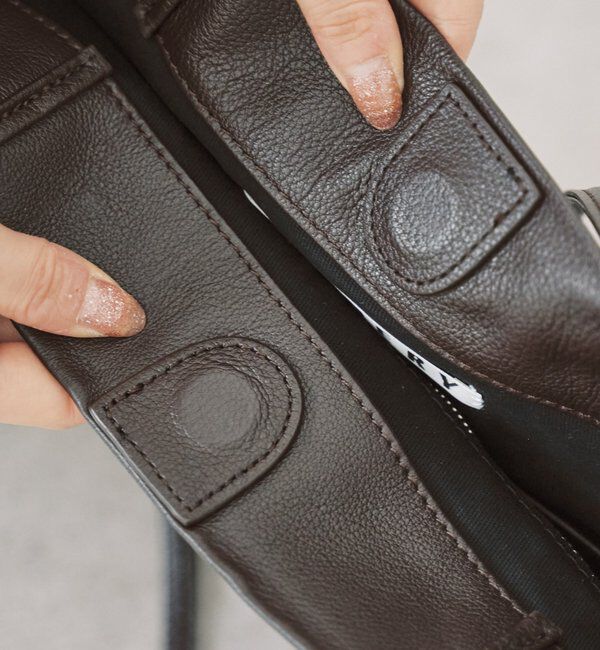  「【ポーチ付き】レザープレーンBAG」|トートバッグ|