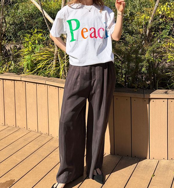 Rouge vif「【byeA./バイエー】Peach TEE/ロゴTシャツ」|Tシャツ・カットソー|