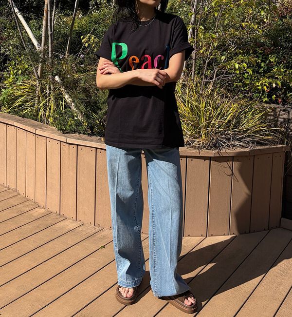 Rouge vif「【byeA./バイエー】Peach TEE/ロゴTシャツ」|Tシャツ・カットソー|
