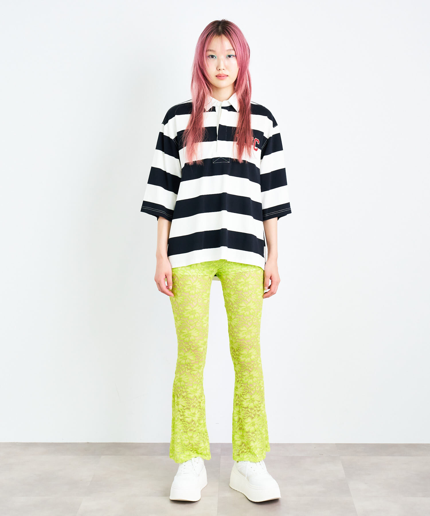 SENSE OF PLACE by URBAN RESEARCH「ANNA SUI NYC　マルチカラーラガーポロシャツ」|ポロシャツ|