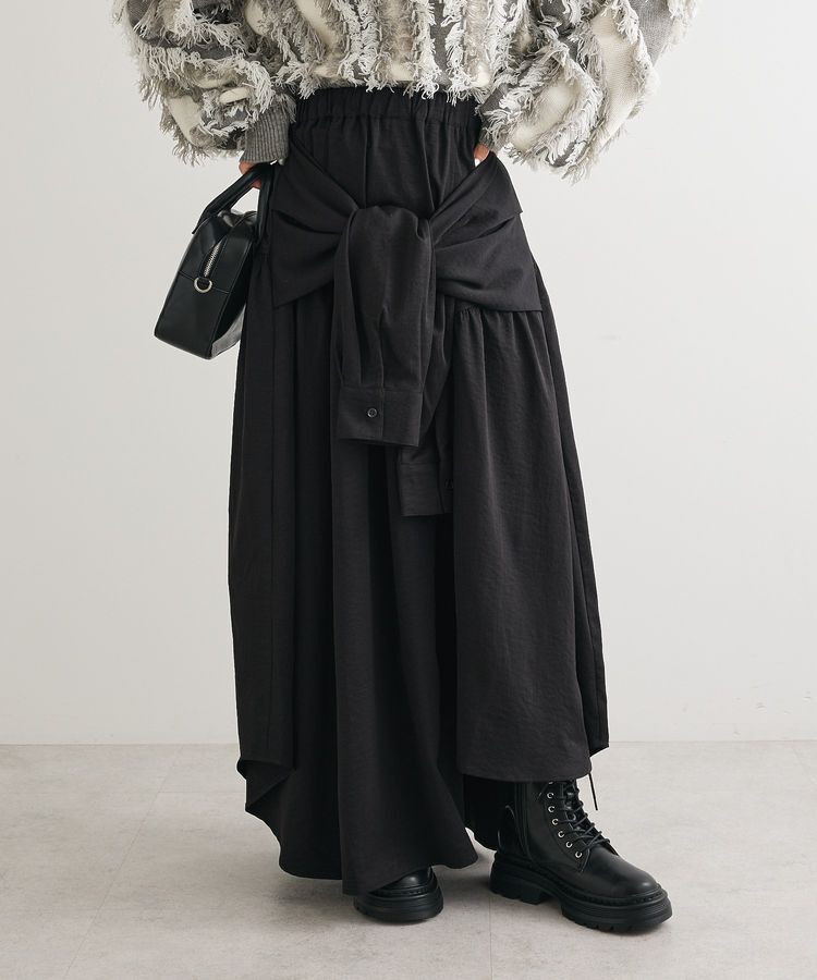 Green Parks「・ELENCARE DUE 袖付デザインスカート」|フレア|Black
