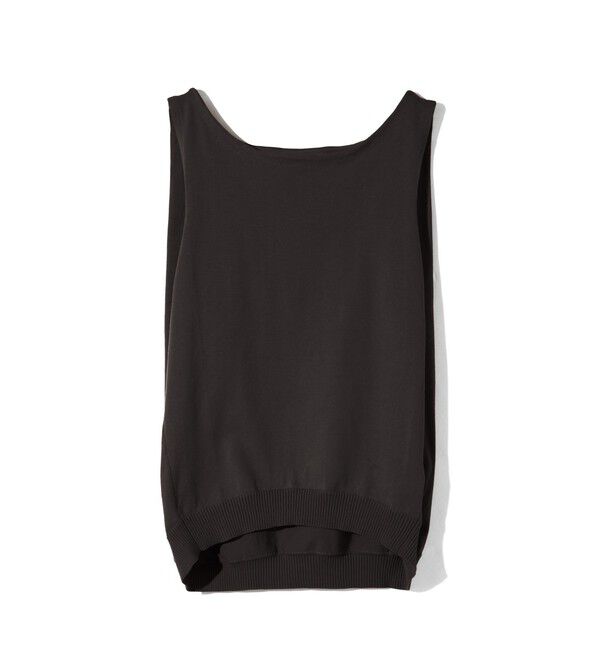 MIDIUMISOLID「MIDIUMISOLID for Ladies タックノースリーブワイドベスト」|ベスト・ジレ|