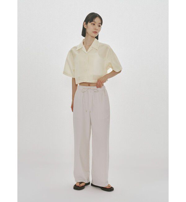 MIDIUMISOLID「MIDIUMISOLID for Ladies シアーオープンカラーシャツ」|シャツ・ブラウス|