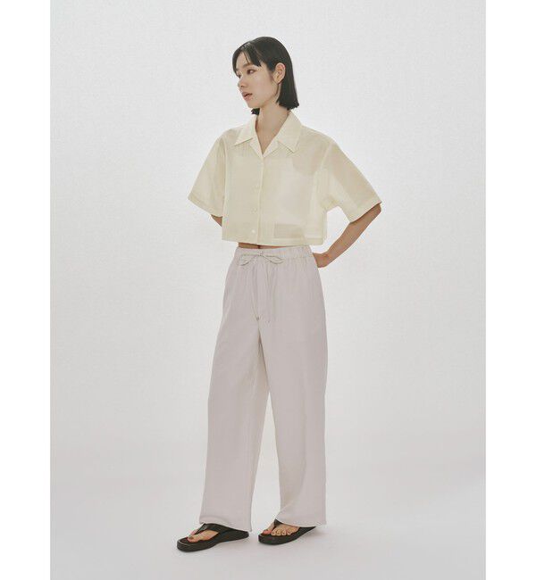 MIDIUMISOLID「MIDIUMISOLID for Ladies シアーオープンカラーシャツ」|シャツ・ブラウス|
