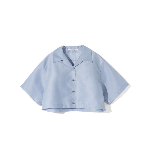 MIDIUMISOLID「MIDIUMISOLID for Ladies シアーオープンカラーシャツ」|シャツ・ブラウス|サックス