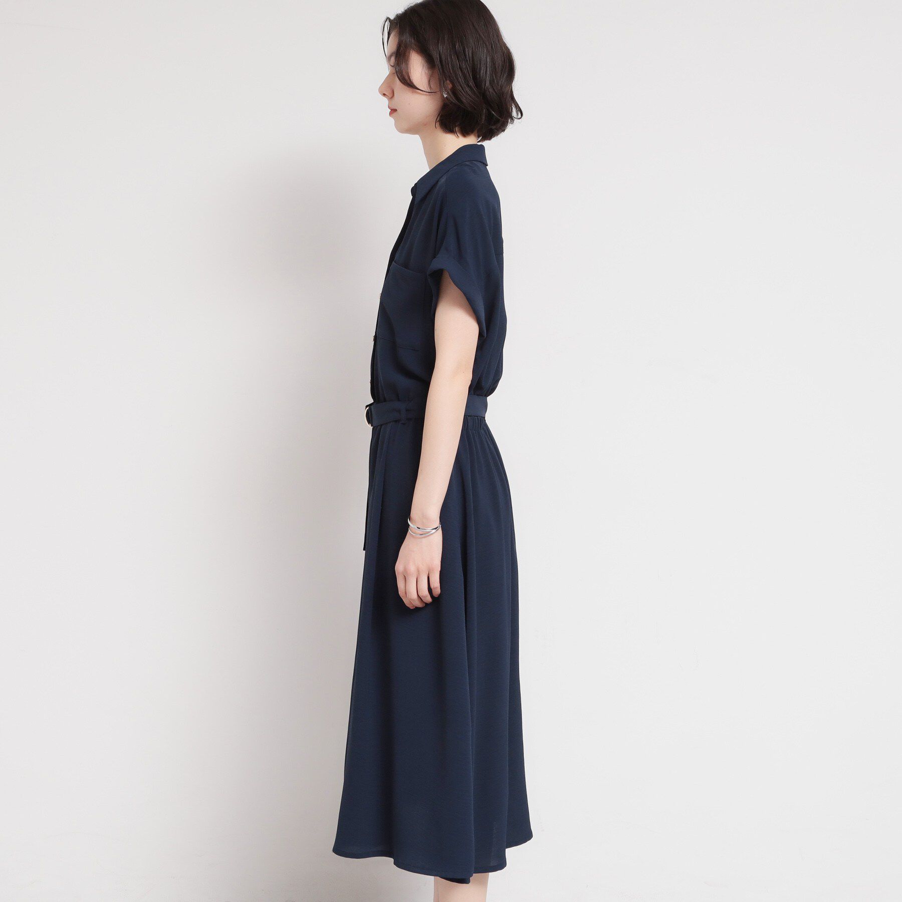 THE SHOP TK「【ひんやり/防しわ/吸水速乾/UV】欲しいが詰まった 上品フィット＆フレアワンピース」|ワンピース|