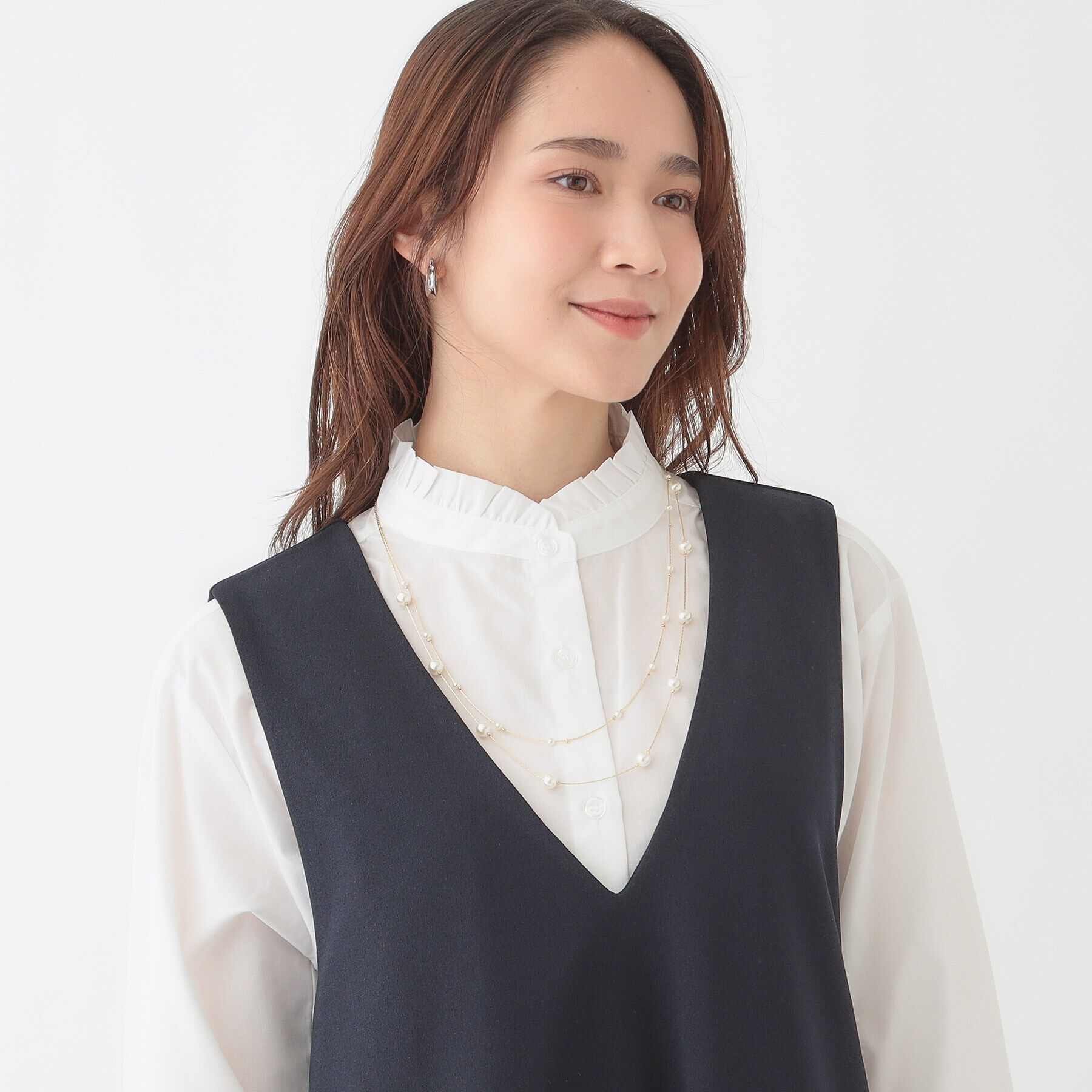SHOO･LA･RUE「フェイクパール2連ネックレス」|ネックレス|