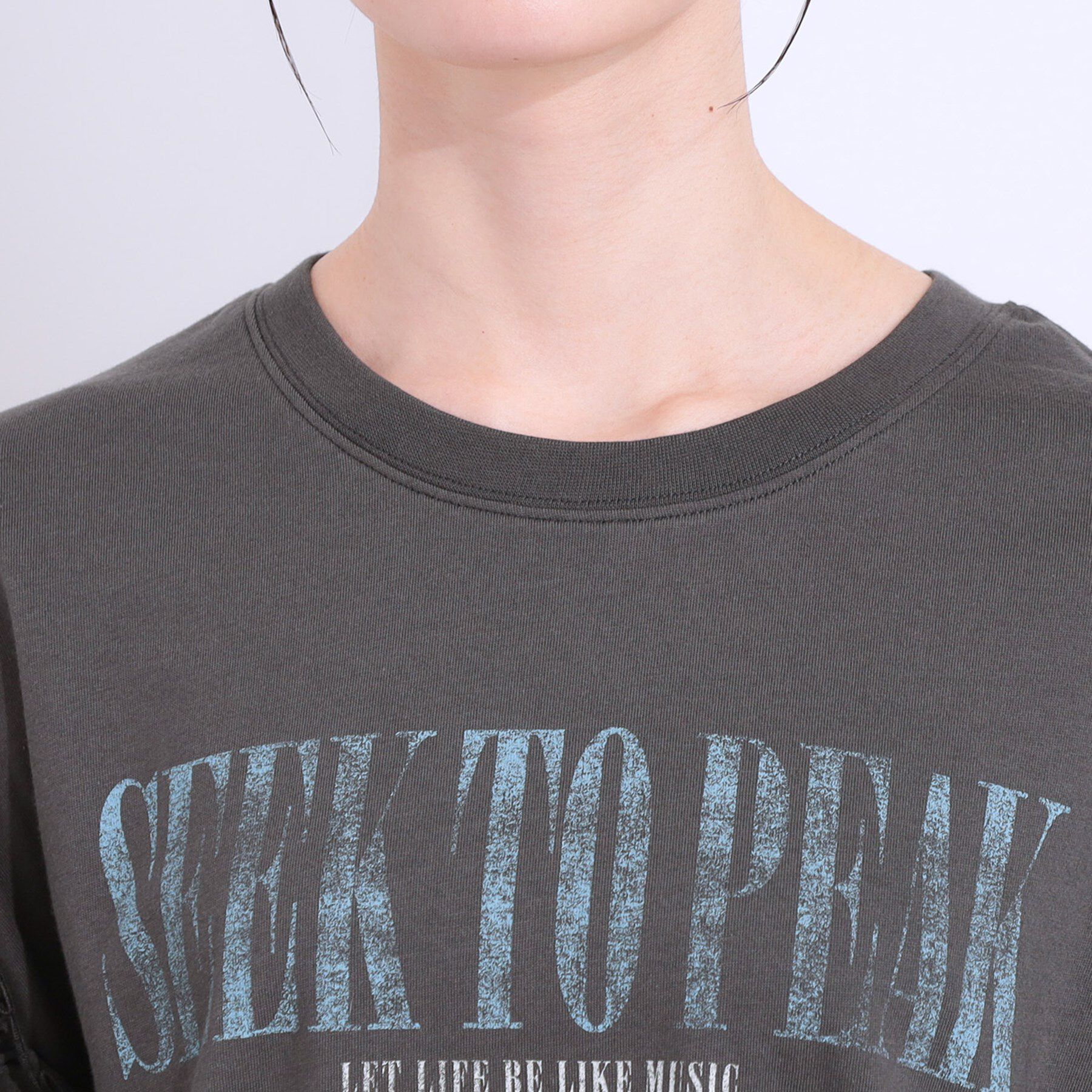 SHOO･LA･RUE「【洗える/S-LL】プリントアソート お袖フリルTシャツ」|Tシャツ・カットソー|