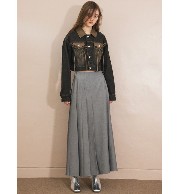 CALNAMUR「フェイクレザースウィッチングデニムジャケット」|その他|