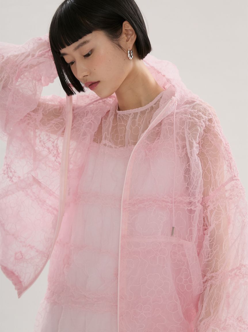 emmi atelier「フラワーエンブロイダリーブルゾン【セットアップ対応】/ハンドウォッシャブル」|ブルゾン・スタジャン|PNK