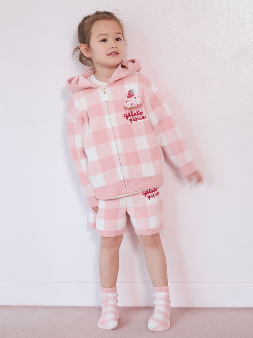 GELATO PIQUE KIDS & BABY「【KIDS】エアリーモコギンガムチェック柄パーカ」|パーカー|
