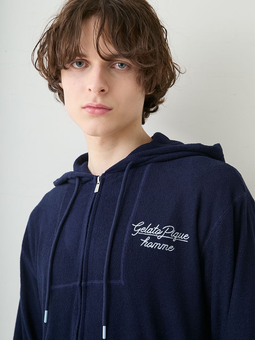 GELATO PIQUE HOMME「【HOMME】【接触冷感】【UVカット】パイルワンポイントロゴ刺?パーカ」|パーカー|