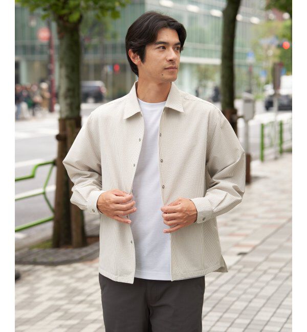 ikka「【雑誌MonoMax5月号掲載】イージケアサッカースナップシャウター「小泉孝太郎さん着用モデル」」|シャツ・ブラウス|