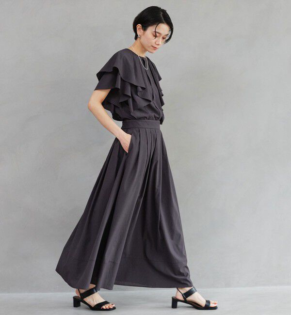 UNITED ARROWS green label relaxing「Breeze Cool  ラッフル ブラウス マシンウォッシャブル 吸水速乾 通気性 UVカット」|シャツ・ブラウス|