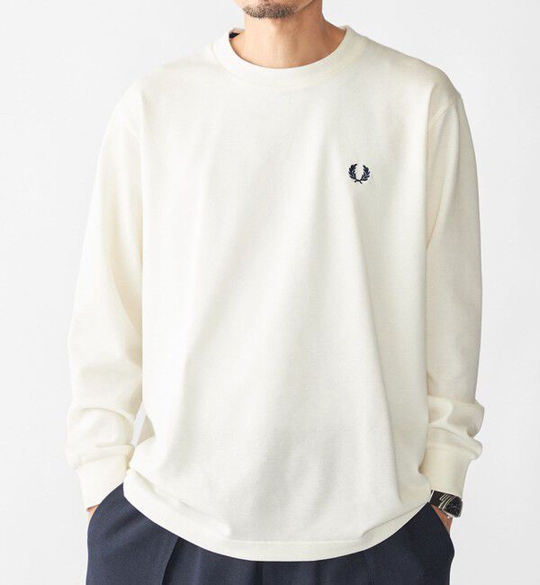 SHIPS「【SHIPS別注】FRED PERRY: ピケ ロングスリーブ T シャツ」|Tシャツ・カットソー|ナチュラル