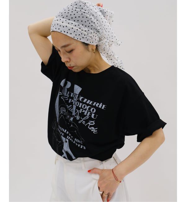 IENA LA BOUCLE「PHOTOCOPIEU フォトコピュー  PRINT T-SHIRT "RETOUCHERIE" JIMMY/ 261JIM」|Tシャツ・カットソー|