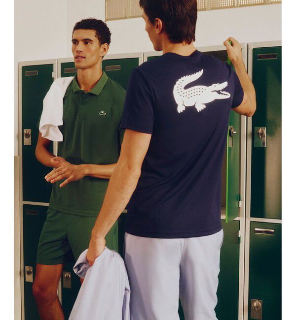 LACOSTE「ウルトラドライ バックプリント鹿の子地Tシャツ」|Tシャツ・カットソー|
