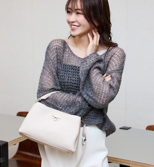 LOWELL things「【再入荷/ちばゆかさんコラボ】3WAYスクエアハンドバッグ」|ハンドバッグ|アイボリー