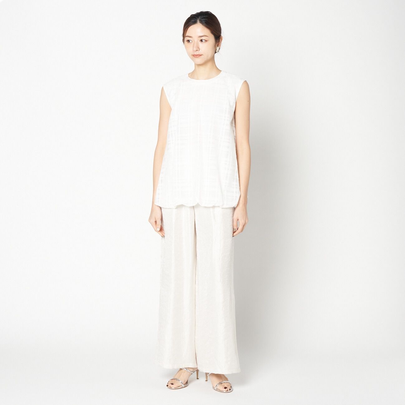 HELIOPOLE「HELIOPOLE CHECK BALLOON HEM BLOUSE」|シャツ・ブラウス|