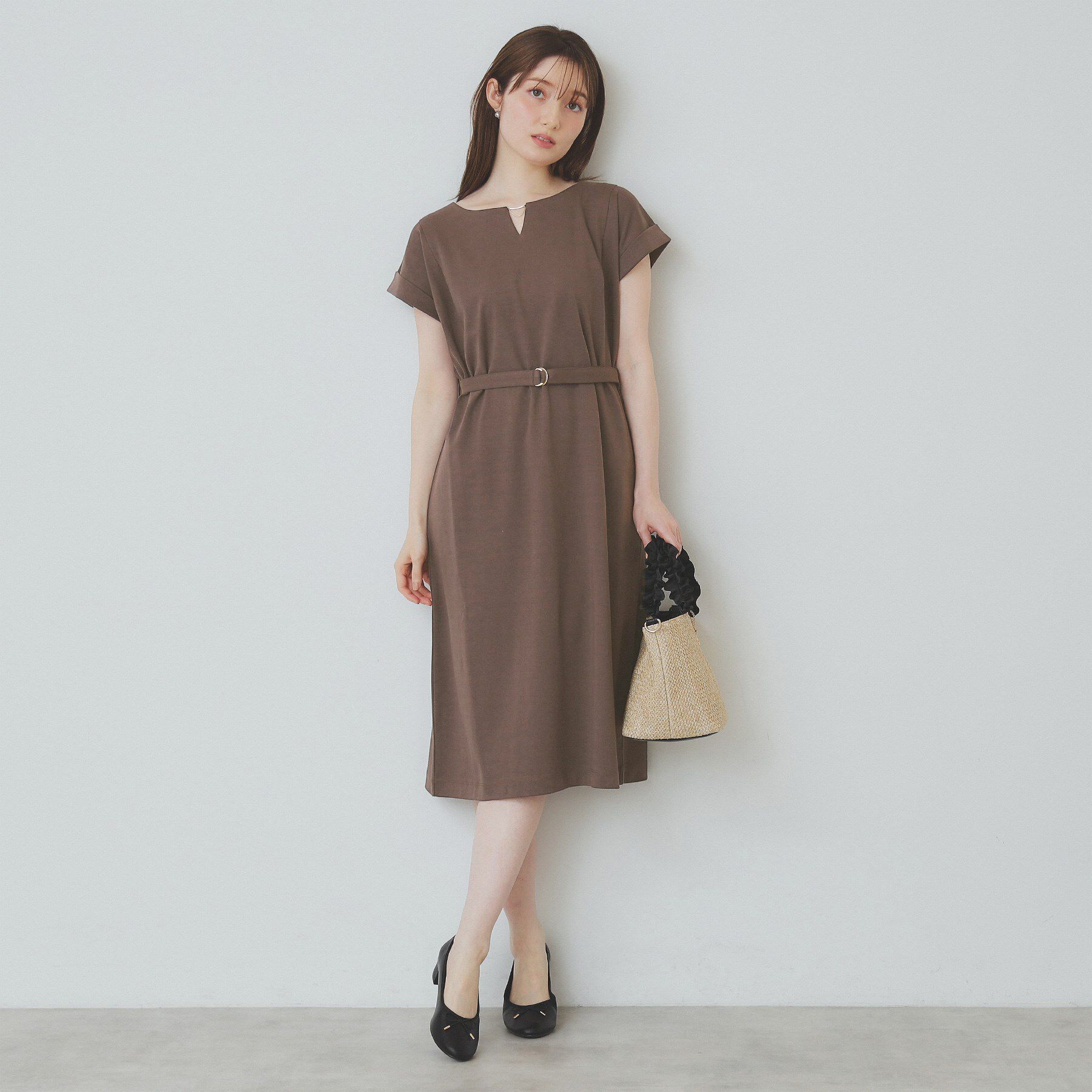 index「《5色展開／XS-3Lサイズ》Iラインシルエットワンピース【UV／接触冷感／洗濯機洗い可】」|ワンピース|