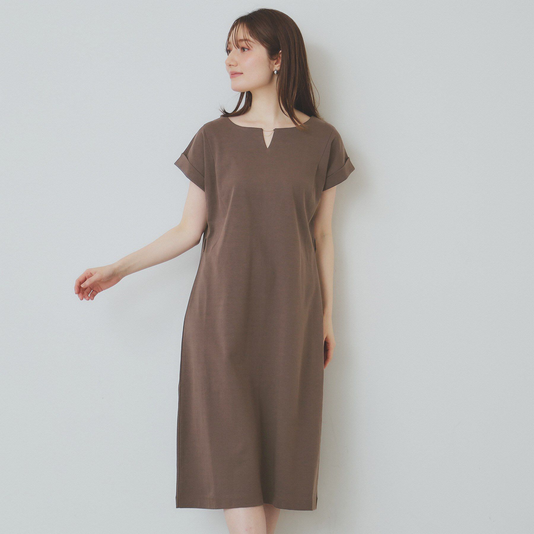 index「《5色展開／XS-3Lサイズ》Iラインシルエットワンピース【UV／接触冷感／洗濯機洗い可】」|ワンピース|
