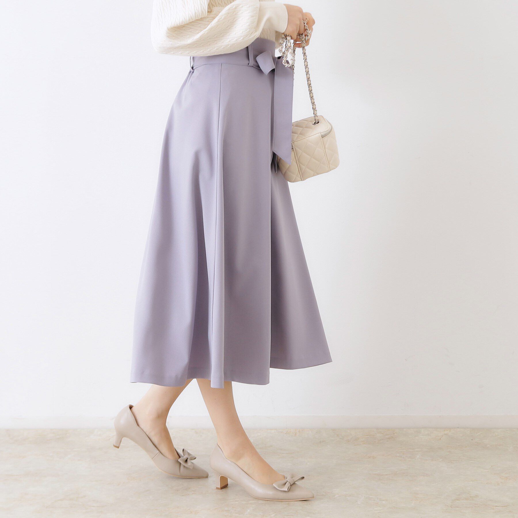 Couture broach「【きれいめ・美脚効果・通勤】ネオシャンブルラップ風スカート」|スカート|