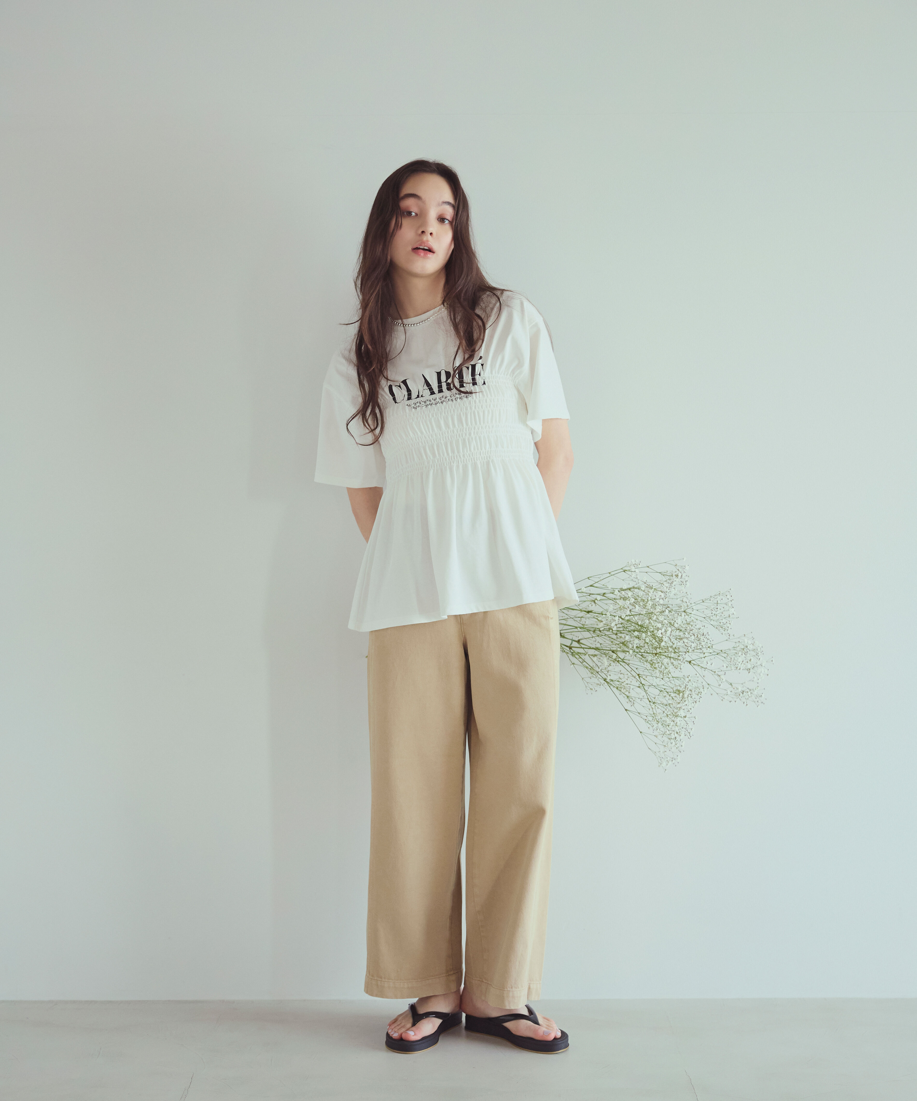  「〈N.〉コットンブレンドワイドパンツ」|その他|キャメル1