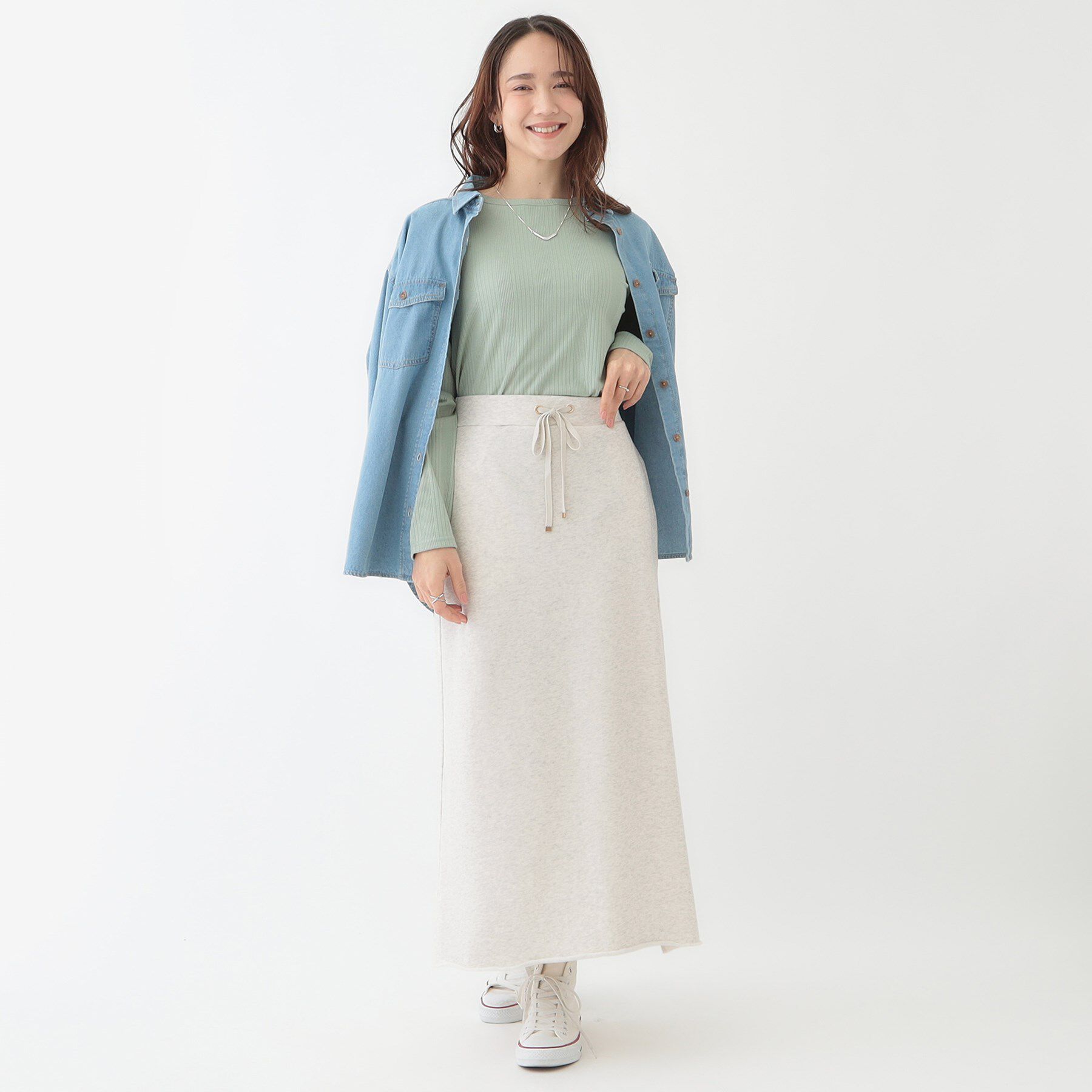 SHOO･LA･RUE「カジュアルスタイルに 裏毛Aラインスカート」|スカート|