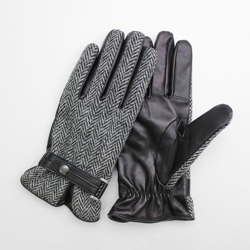 BACKYARD FAMILY「ハリスツイード 手袋 メンズ 通販 Harris Tweed グローブ スマートフォン対応」|手袋|グレー1