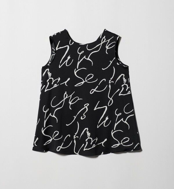 UNITED ARROWS「アブストラクト プリント ブラウス」|シャツ・ブラウス|BLACK