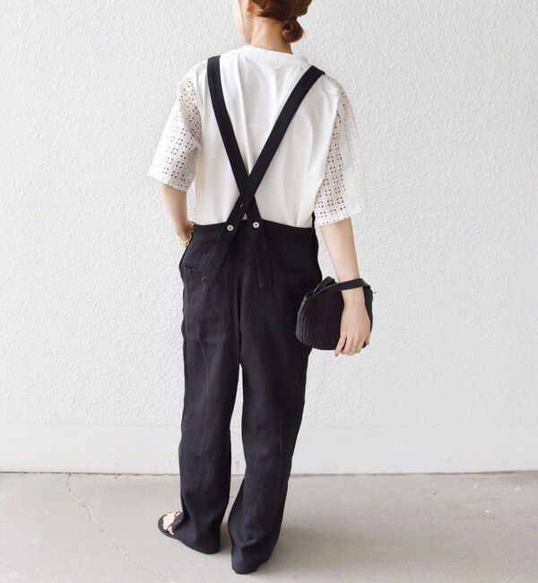 SHIPS for women「《一部追加予約》【WEB限定】〈手洗い可能〉レース コンビ ショート スリーブ カットソー」|Tシャツ・カットソー|